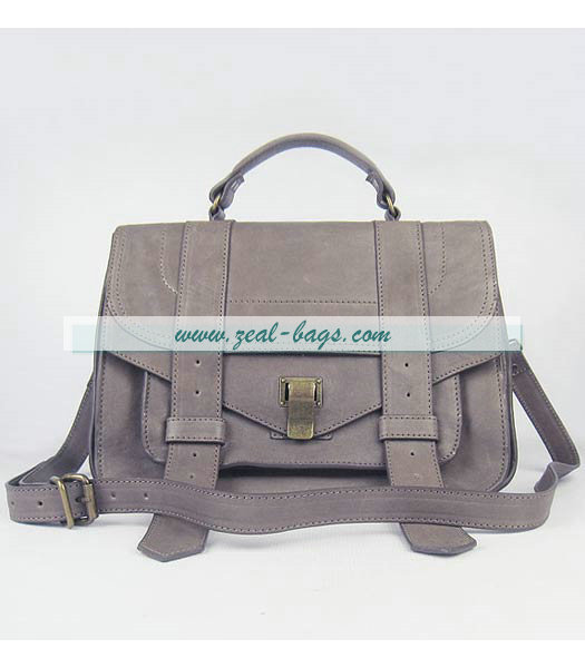 Knockoff Proenza Schouler Suede PS1 Satchel Bag in Grey Lambskin